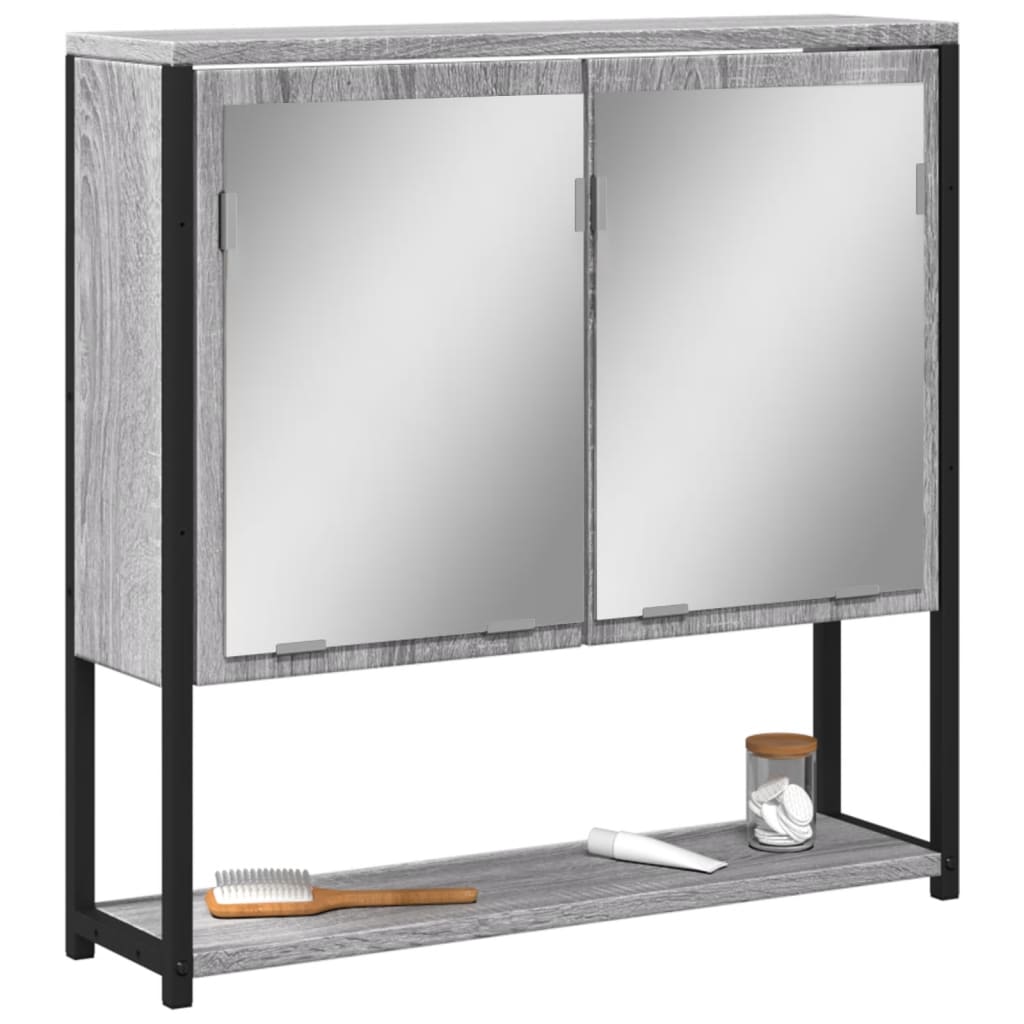 Mirror Cabinet 60 x 16 x 60 cm Engineered Wood Grey sonoma