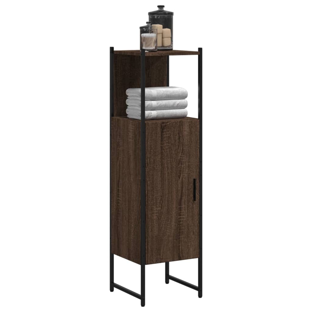 Bathroom Cabinet 33x33x120,5 cm Engineered Wood Brown oak