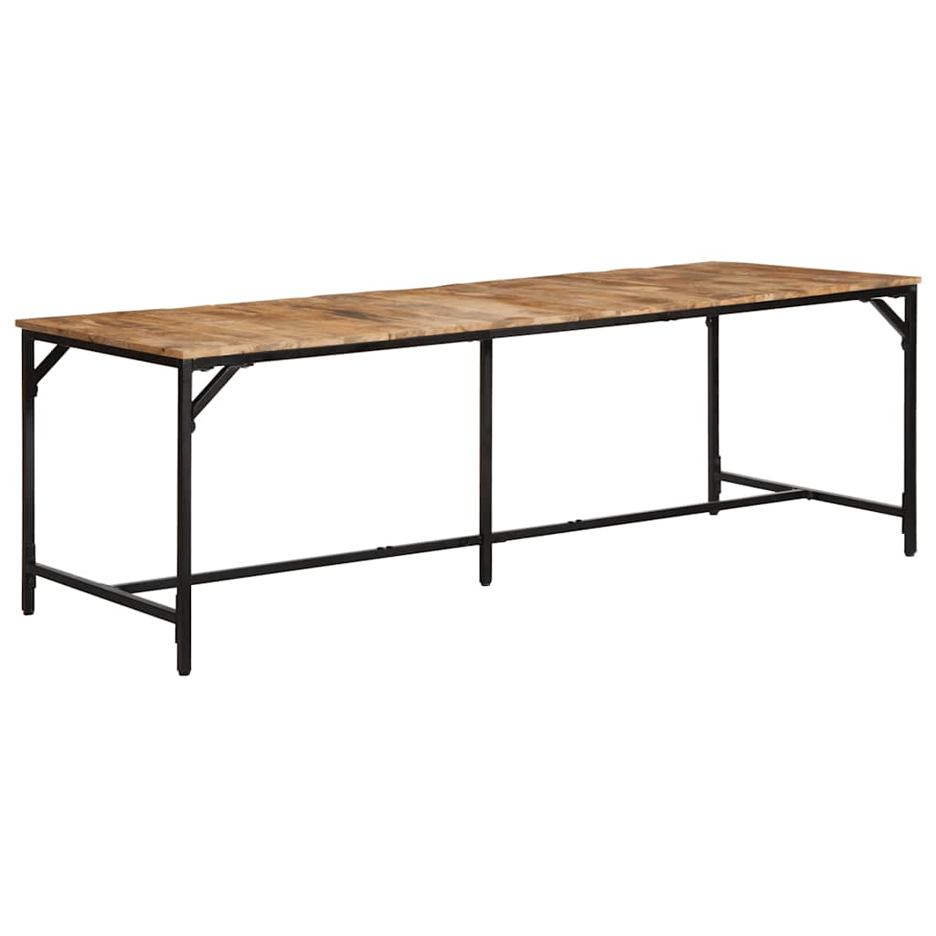 vidaXL Dining Table 220x90x75 cm Solid Wood Rough Mango 3