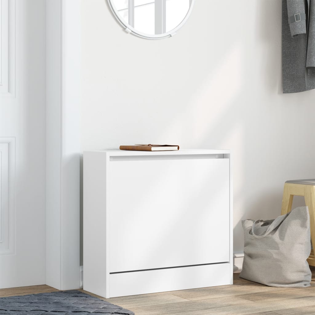 Shoe Cabinet 60x21x57 cm Engineered Wood White