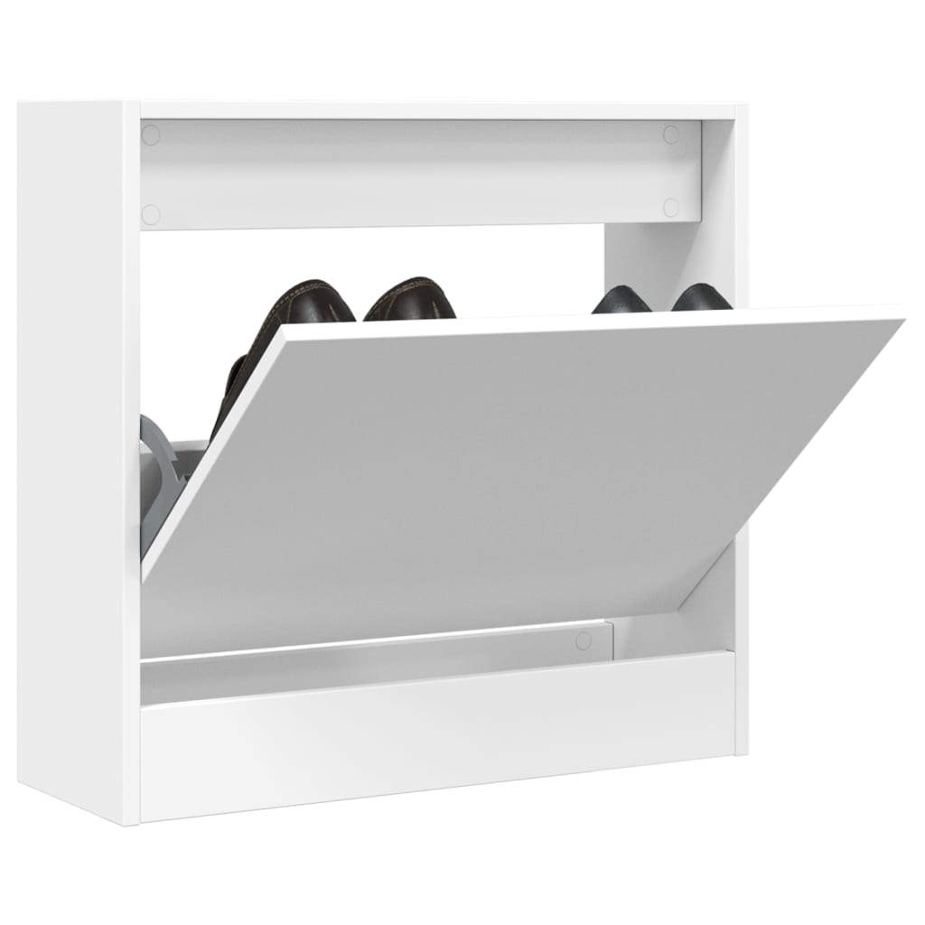Shoe Cabinet 60x21x57 cm Engineered Wood White