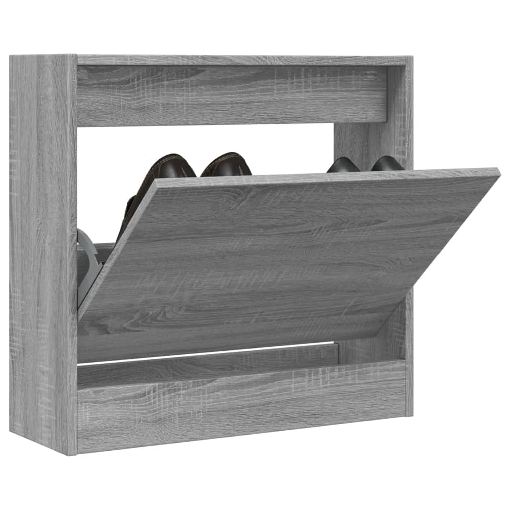Shoe Cabinet 60x21x57 cm Engineered Wood Grey sonoma
