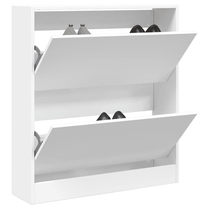 Shoe Cabinet 80x21x87.5 cm Engineered Wood White