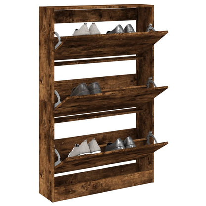 Shoe Cabinet 80x21x125.5 cm Engineered Wood Smoked oak
