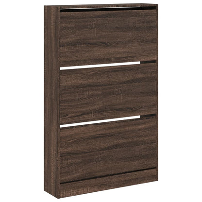 vidaXL Shoe Cabinet Brown Oak 80x21x125,5 cm Engineered Wood 4