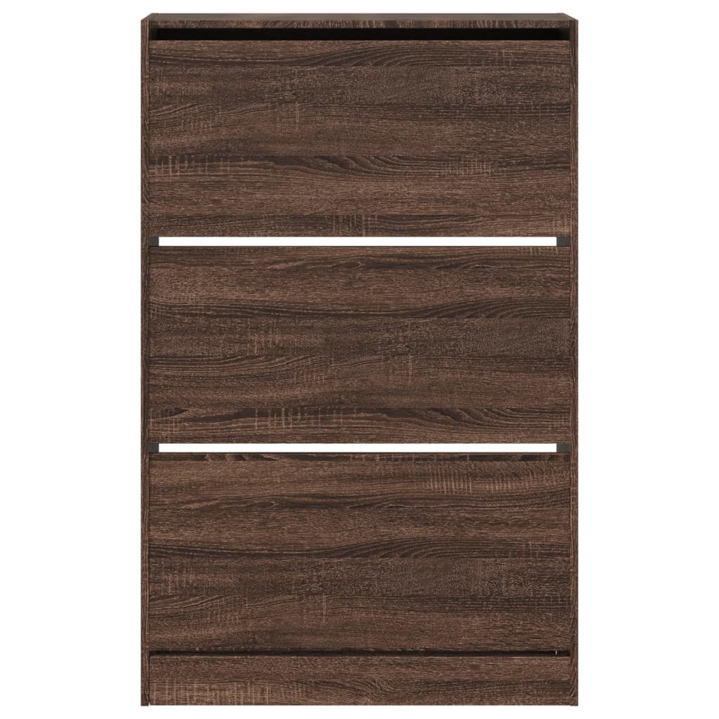 vidaXL Shoe Cabinet Brown Oak 80x21x125,5 cm Engineered Wood 5