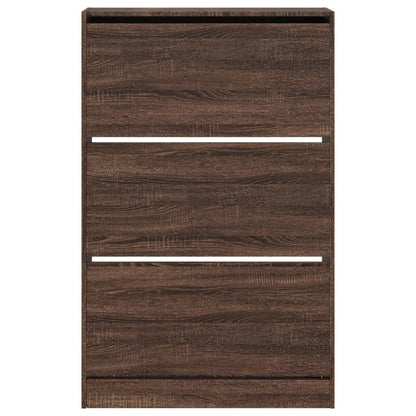 vidaXL Shoe Cabinet Brown Oak 80x21x125,5 cm Engineered Wood 5