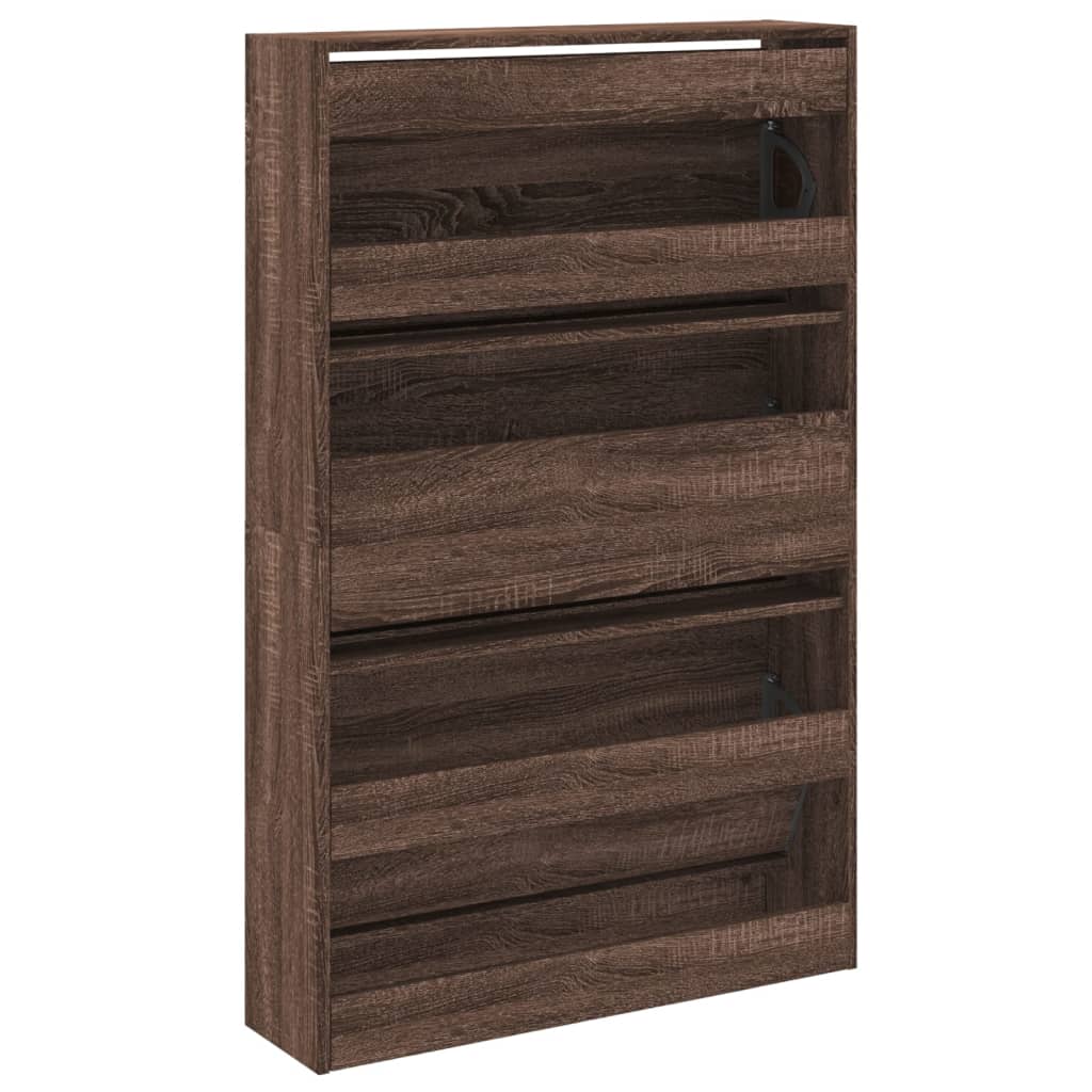 vidaXL Shoe Cabinet Brown Oak 80x21x125,5 cm Engineered Wood 6