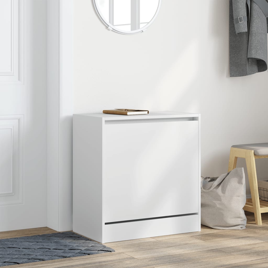 Shoe Cabinet 60x34x63.5 cm Engineered Wood White 63.5 cm