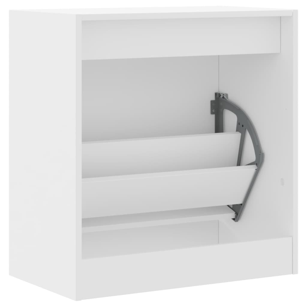 Shoe Cabinet 60x34x63.5 cm Engineered Wood White 63.5 cm