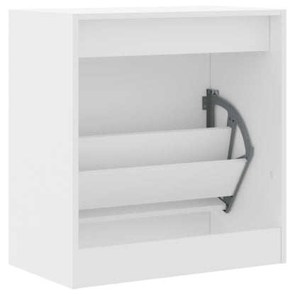 Shoe Cabinet 60x34x63.5 cm Engineered Wood White 63.5 cm