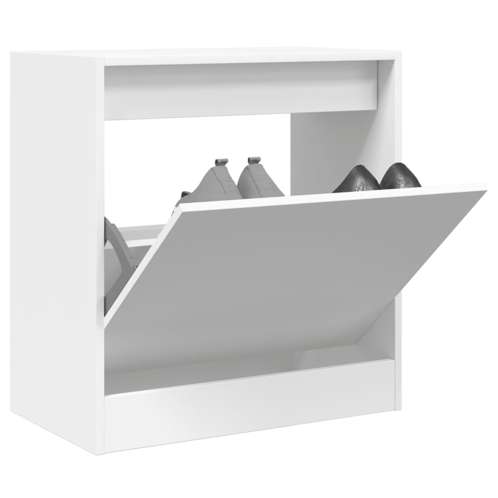 Shoe Cabinet 60x34x63.5 cm Engineered Wood White 63.5 cm