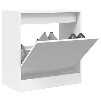 Shoe Cabinet 60x34x63.5 cm Engineered Wood White 63.5 cm