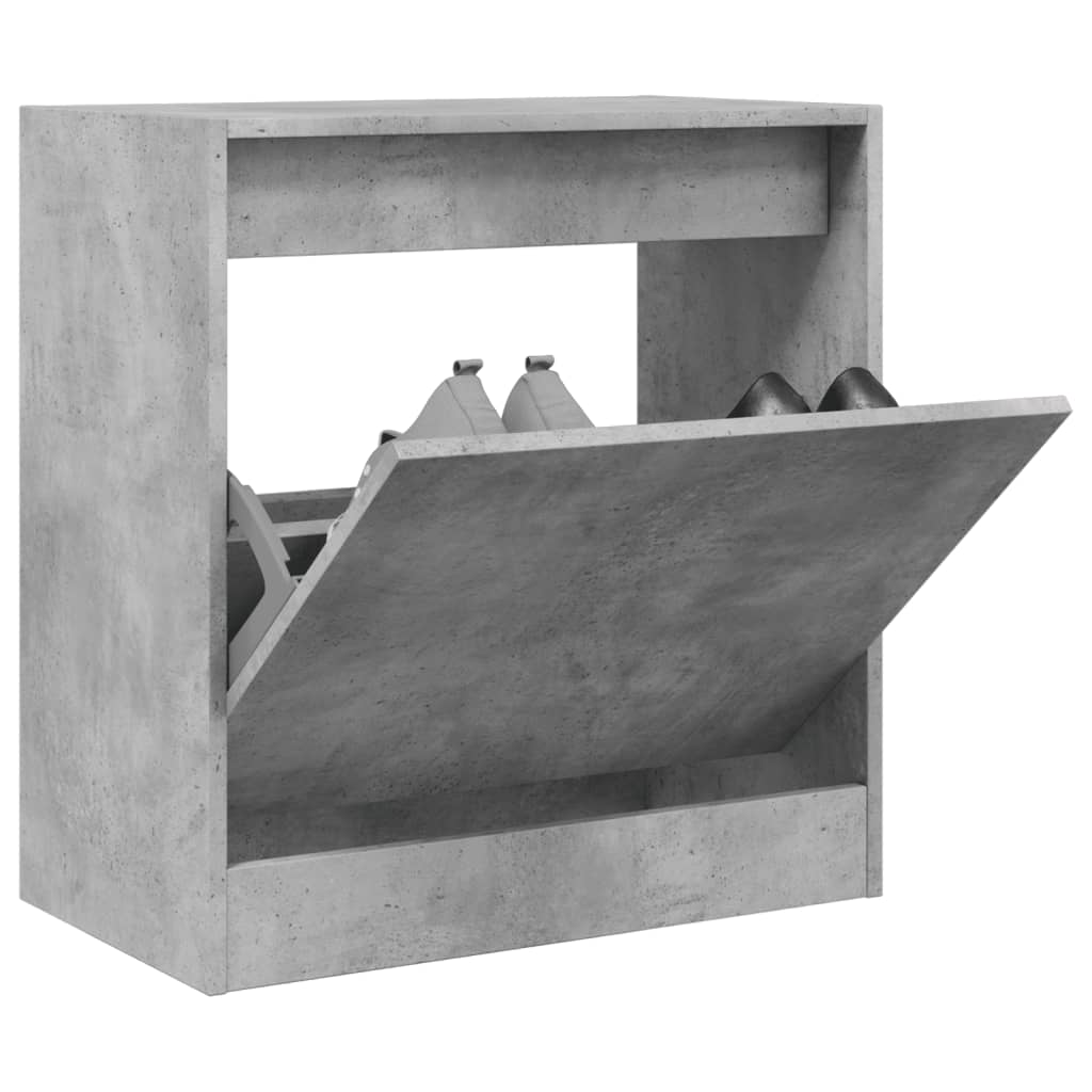 Shoe Cabinet 60x34x63.5 cm Engineered Wood Concrete grey 63.5 cm