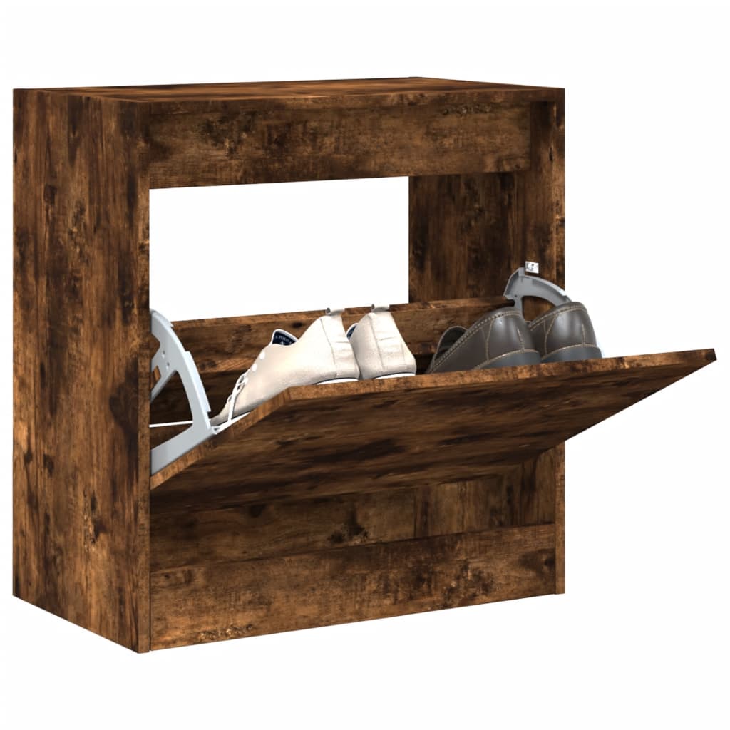 Shoe Cabinet 60x34x63.5 cm Engineered Wood Smoked oak 63.5 cm
