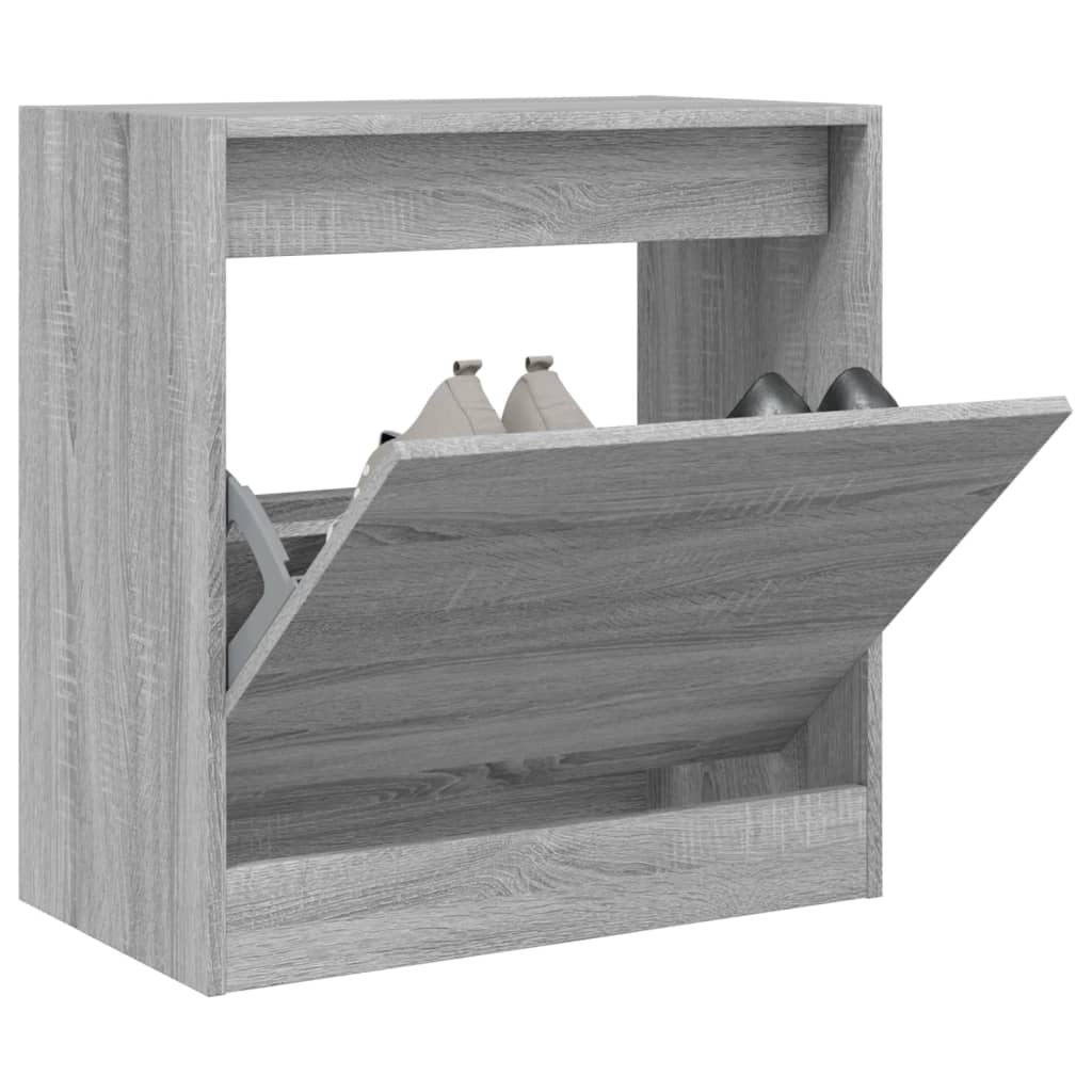 Shoe Cabinet 60x34x63.5 cm Engineered Wood Grey sonoma 63.5 cm