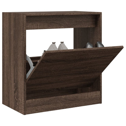 Shoe Cabinet 60x34x63.5 cm Engineered Wood Brown oak 63.5 cm