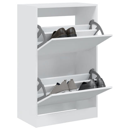Shoe Cabinet 60x34x63.5 cm Engineered Wood White 96.5 cm