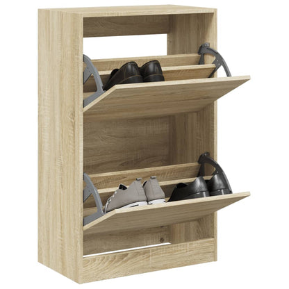 Shoe Cabinet 60x34x63.5 cm Engineered Wood Sonoma oak 96.5 cm