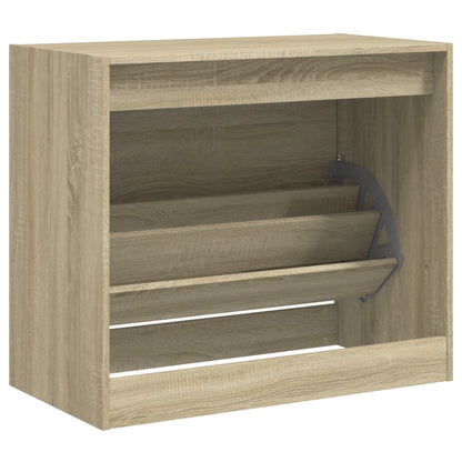Shoe Cabinet with 2 Flip-Drawers Width 80 cm Depth 42 cm Sonoma oak 69 cm