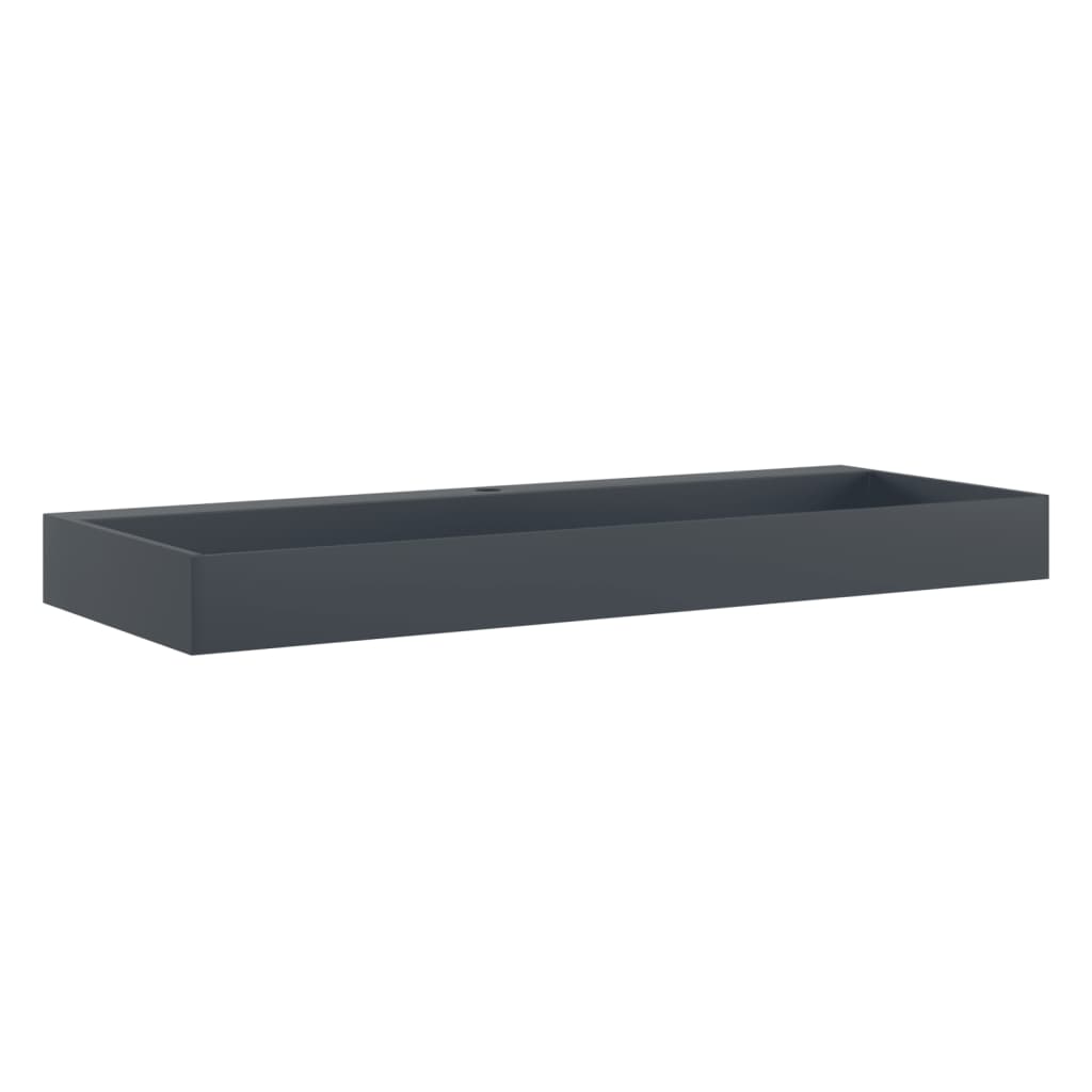 vidaXL Wash Basin 120x46x11 cm Mineral Cast/Marble Cast Anthracite 2