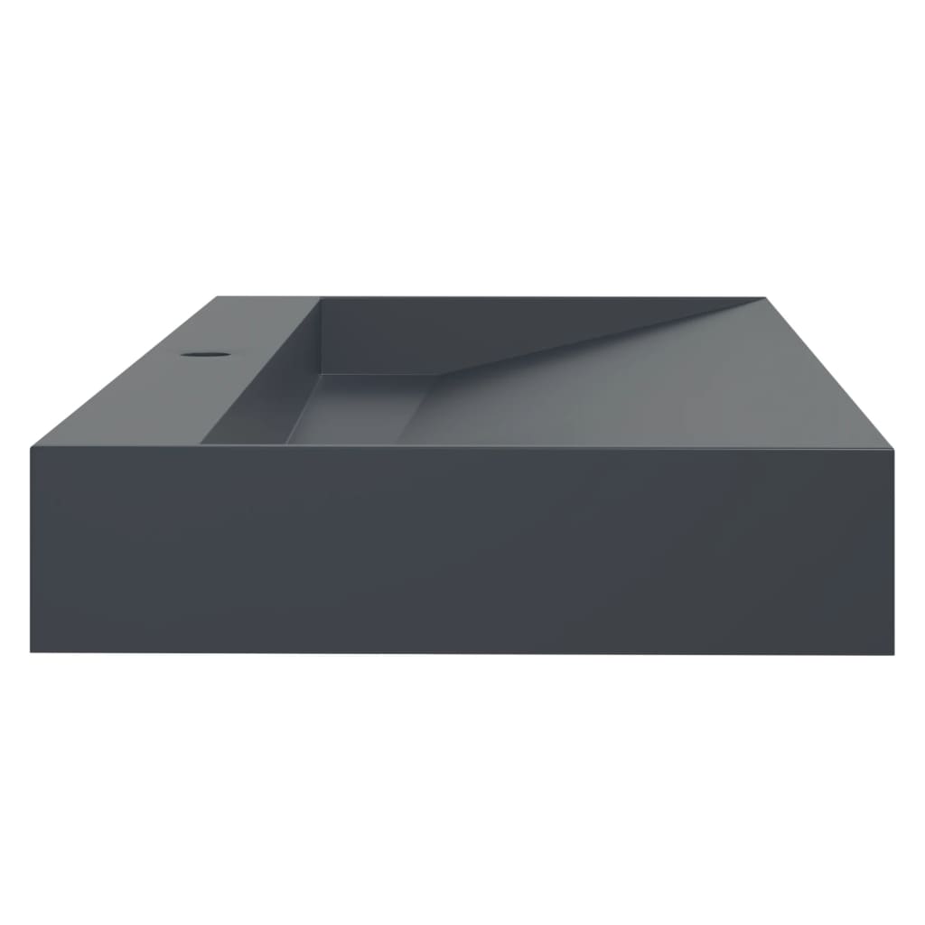 vidaXL Wash Basin 120x46x11 cm Mineral Cast/Marble Cast Anthracite 5