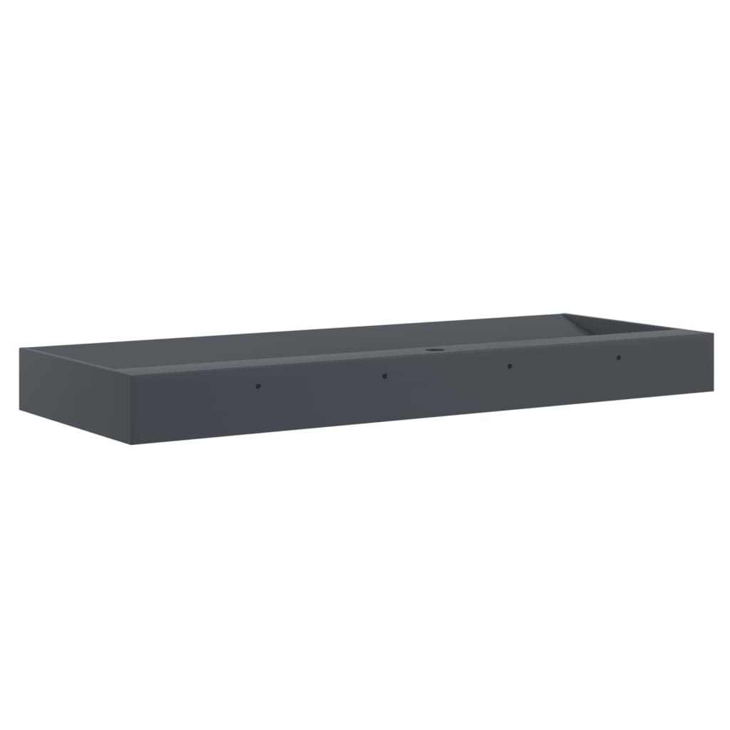 vidaXL Wash Basin 120x46x11 cm Mineral Cast/Marble Cast Anthracite 6