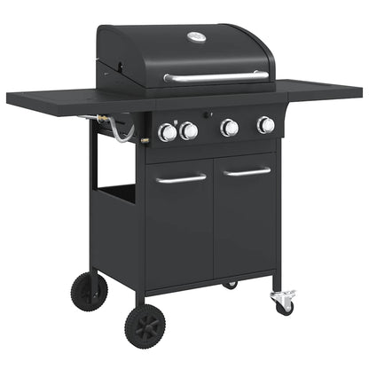 vidaXL Gas BBQ Grill with 4 Burners Black Powder-coated Steel 2