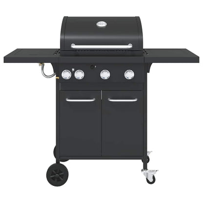 vidaXL Gas BBQ Grill with 4 Burners Black Powder-coated Steel 3