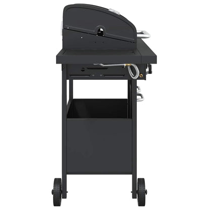 vidaXL Gas BBQ Grill with 4 Burners Black Powder-coated Steel 4