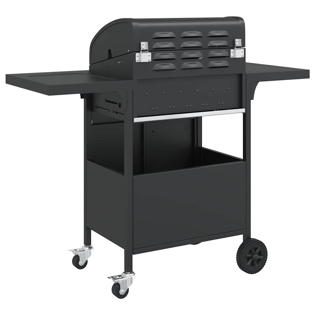 vidaXL Gas BBQ Grill with 4 Burners Black Powder-coated Steel 5