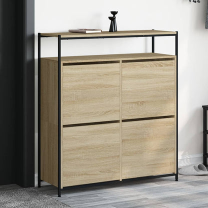 Shoe Cabinet with 4 Flip-Drawers 100x34x112 cm Sonoma oak 100 cm