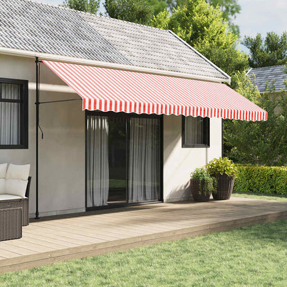Awning Replacement Fabric 500x350 cm Polyester Drop 3.5 m Width 5 m Red and white
