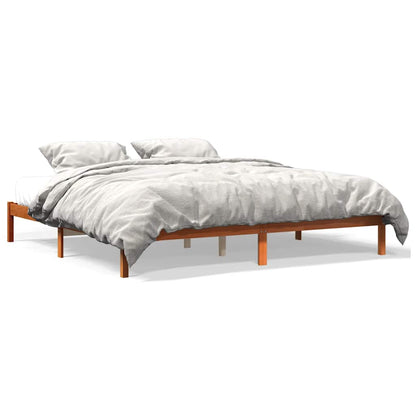 Bed Frame without Mattress Solid Wood Pine Length 200 cm Wax Brown 200 cm