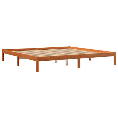 Bed Frame without Mattress Solid Wood Pine Length 200 cm Wax Brown 200 cm