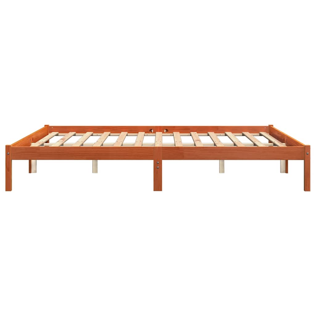 Bed Frame without Mattress Solid Wood Pine Length 200 cm Wax Brown 200 cm