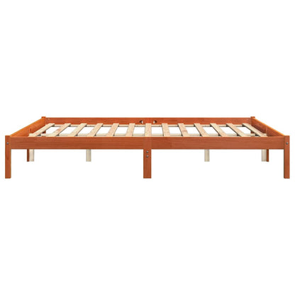 Bed Frame without Mattress Solid Wood Pine Length 200 cm Wax Brown 200 cm