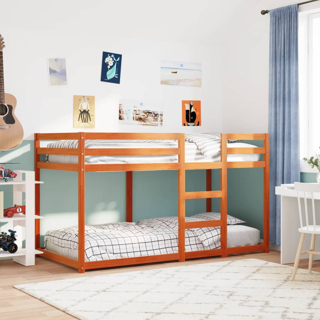 Bunk Bed without Mattress Solid Wood Pine Wax brown 90 x 190 cm