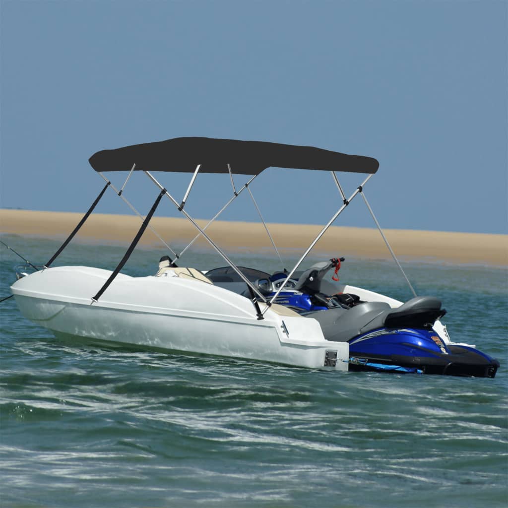 vidaXL 4-bow Bimini Top Black 243x244x137 cm 1