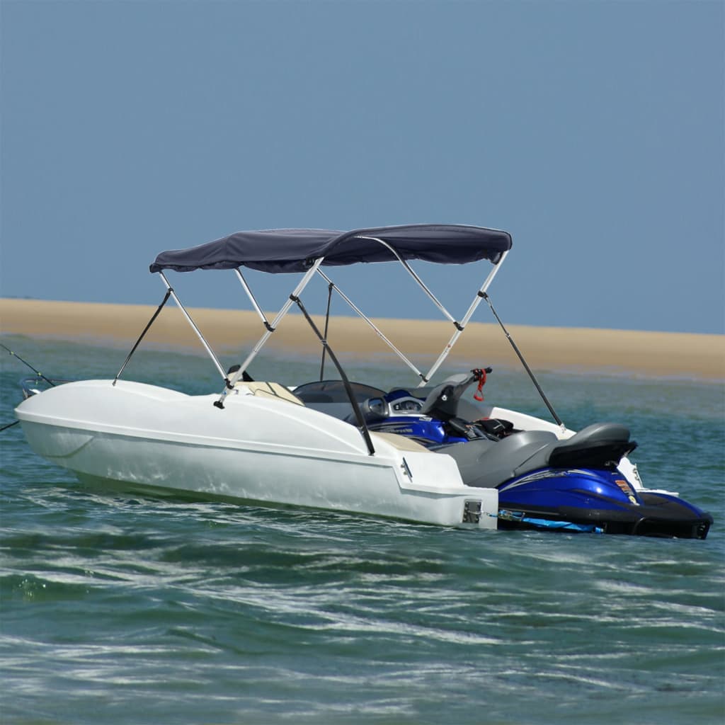 vidaXL 3-bow Bimini Top with Sidewalls without mesh Blue