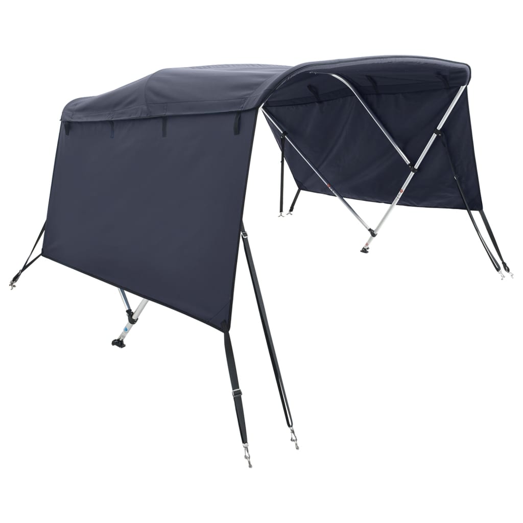 3-bow Bimini Top with Sidewalls without mesh Blue 183 x (185-198) x 137 cm