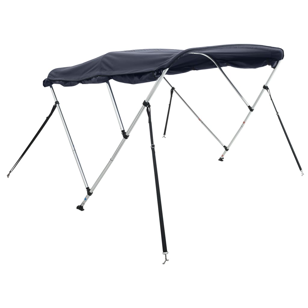 3-bow Bimini Top with Sidewalls without mesh Blue 183 x (185-198) x 137 cm