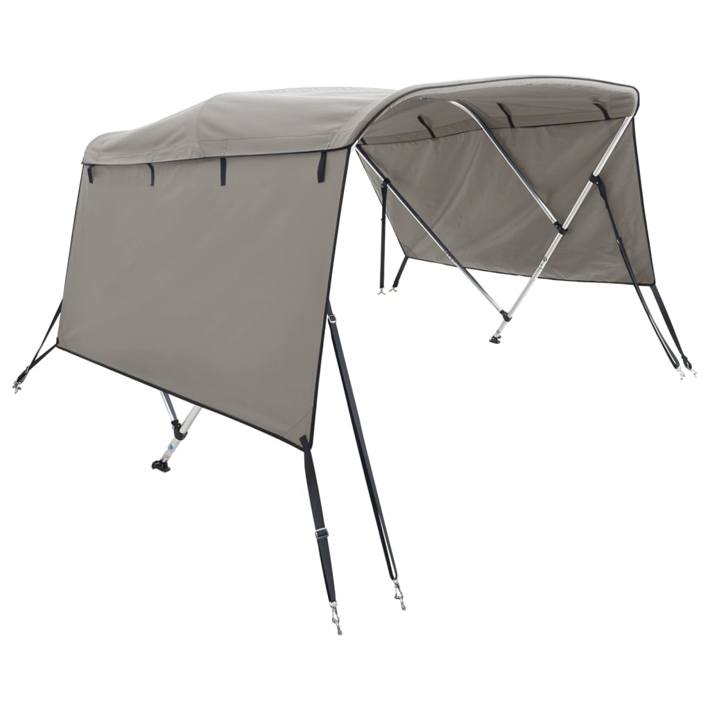 3-bow Bimini Top with Sidewalls without mesh Anthracite grey 183 x (185-198) x 137 cm