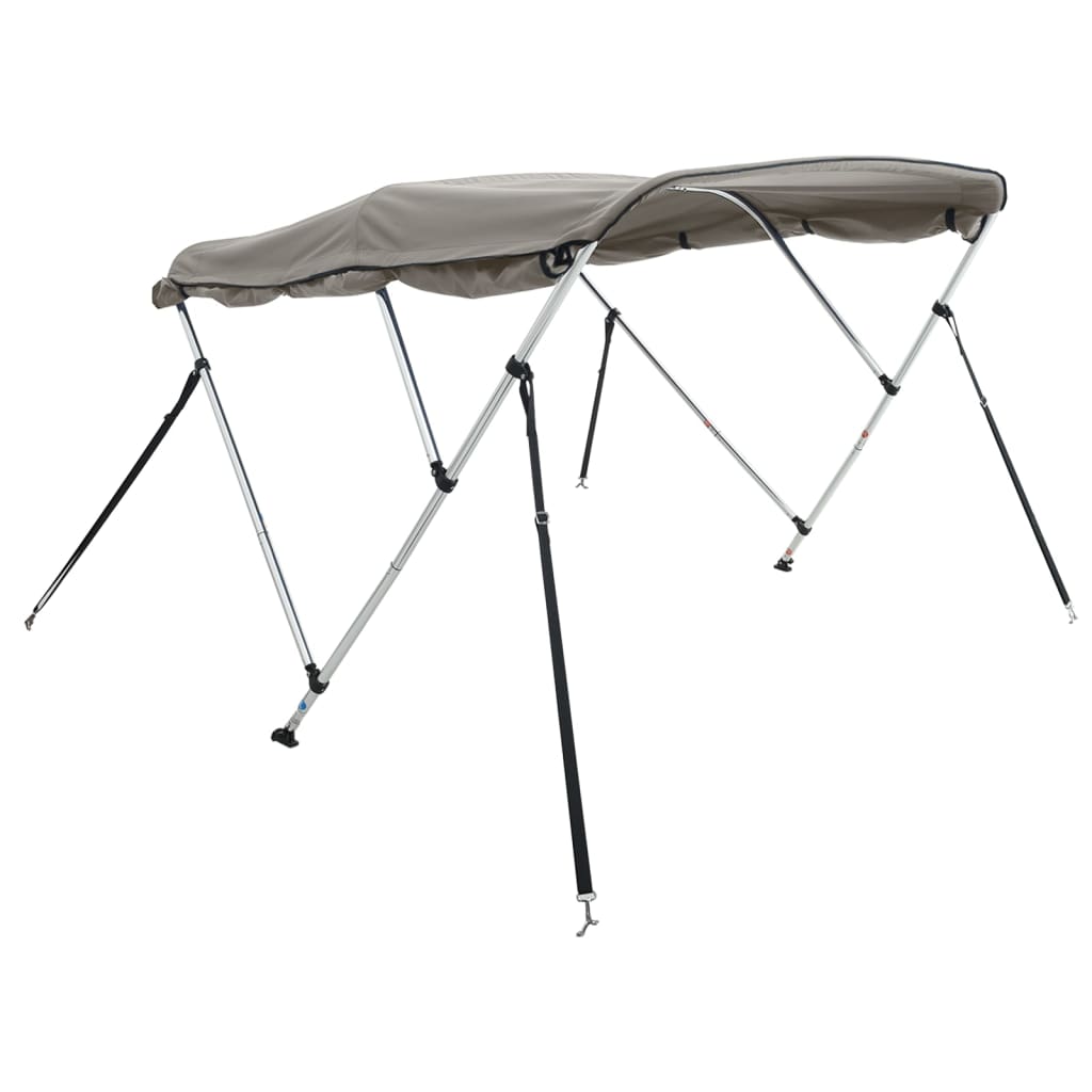3-bow Bimini Top with Sidewalls without mesh Anthracite grey 183 x (185-198) x 137 cm