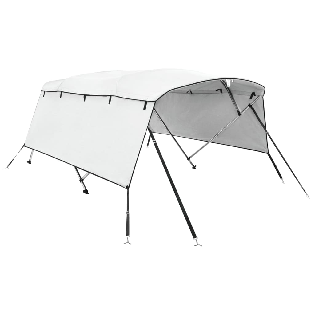 3-bow Bimini Top with Sidewalls without mesh White 243 x (185-198) x 137 cm