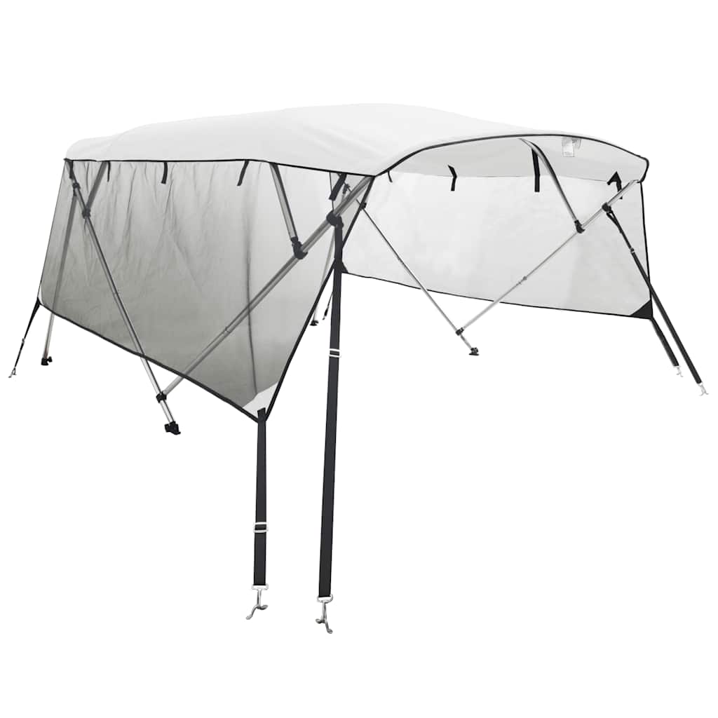 vidaXL 4-bow Bimini Top with Mesh Sidewalls 243x(230-244)x137 cm 2