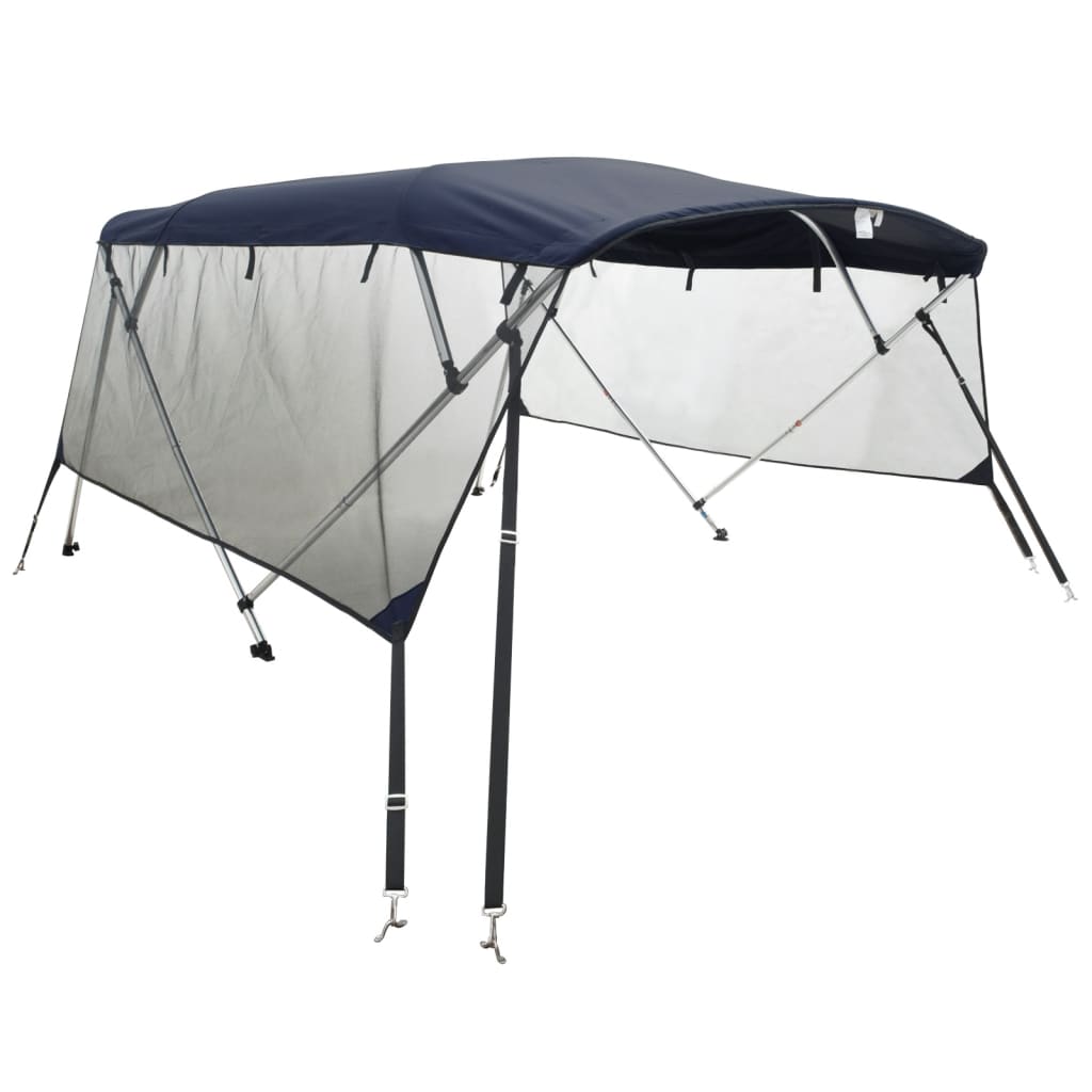 vidaXL 4-bow Bimini Top with Mesh Sidewalls 243x(170-182)x137 cm 2