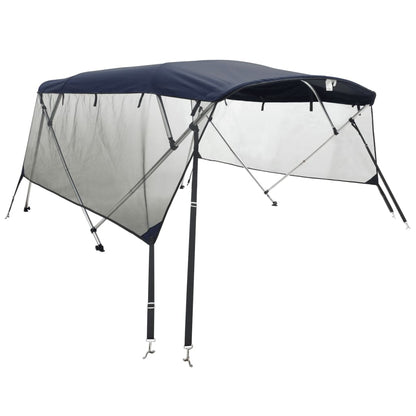 vidaXL 4-bow Bimini Top with Mesh Sidewalls 243x(185-198)x137 cm 2