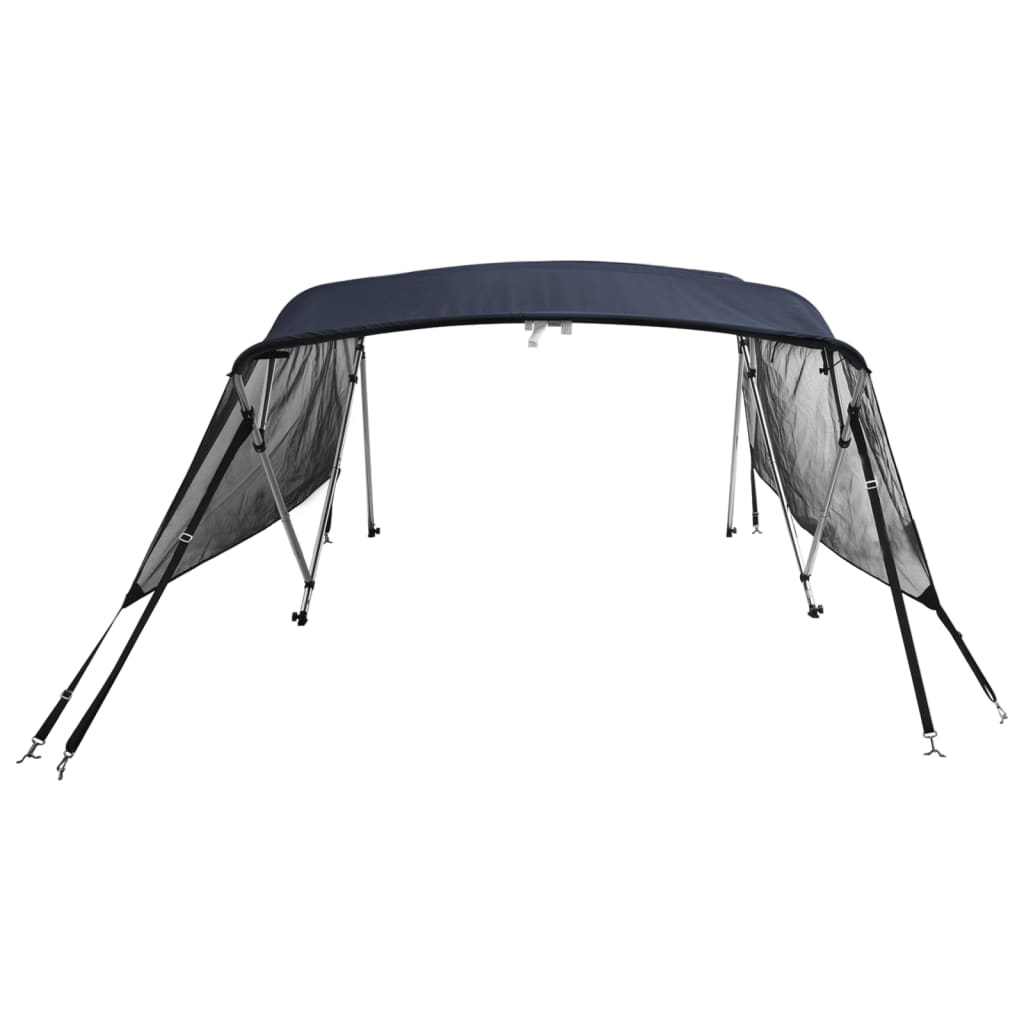 vidaXL 4-bow Bimini Top with Mesh Sidewalls 243x(185-198)x137 cm 4