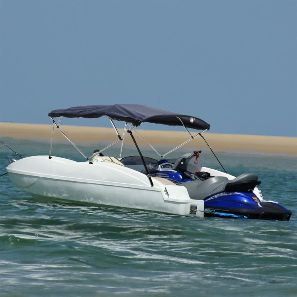 vidaXL 4-bow Bimini Top with Mesh Sidewalls 243x(185-198)x137 cm 1